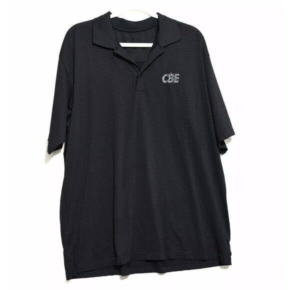 CBE Mens Black Polo Shirt Solid Pure Cotton Short Sleeve Collared Top Size XL - Picture 1 of 7